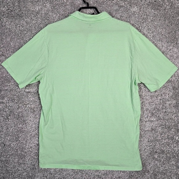 Johnnie‎ O Men Cotton Striped Polo Shirt Size Large Green Golf Office Casual - Picture 7 of 10